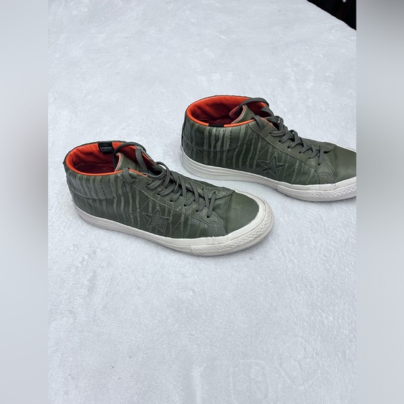 Converse One Star Counter Climate Mid Leather Olive Green Sneakers - Picture 6 of 6